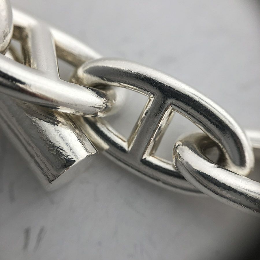 中古】エルメス□シェーヌダンクル ブレスレット GM 14コマ