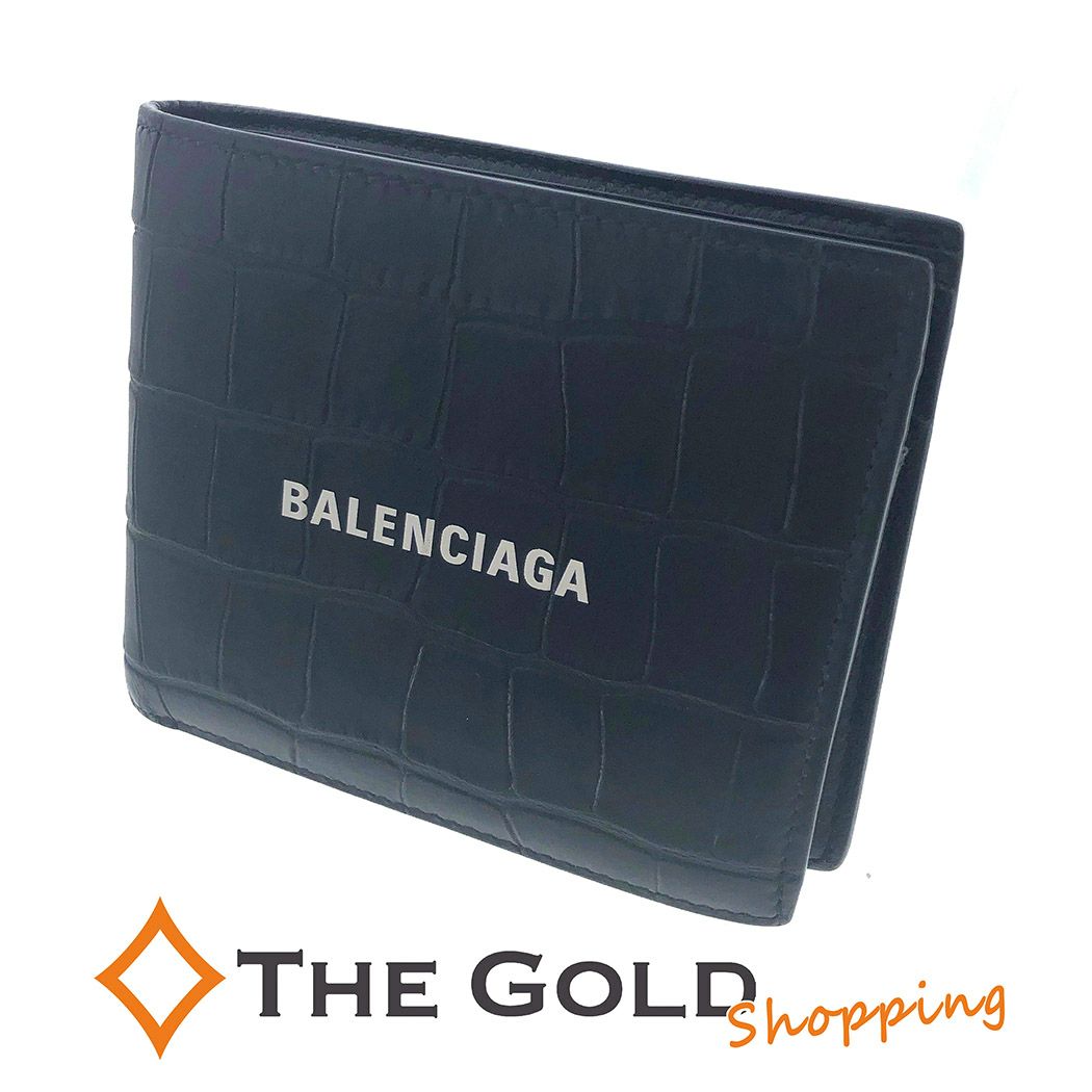 BALENCIAGA バレンシアガ　クロコダイル　ブラック　黒　二つ折り財布 Amazon | [バレンシアガ]二つ折り財布 キャッシュ メンズ