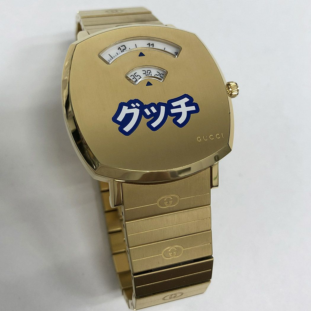 グッチ□グリップ ウォッチ 38mm 日本限定 157.3 YA157428 電池交換済 