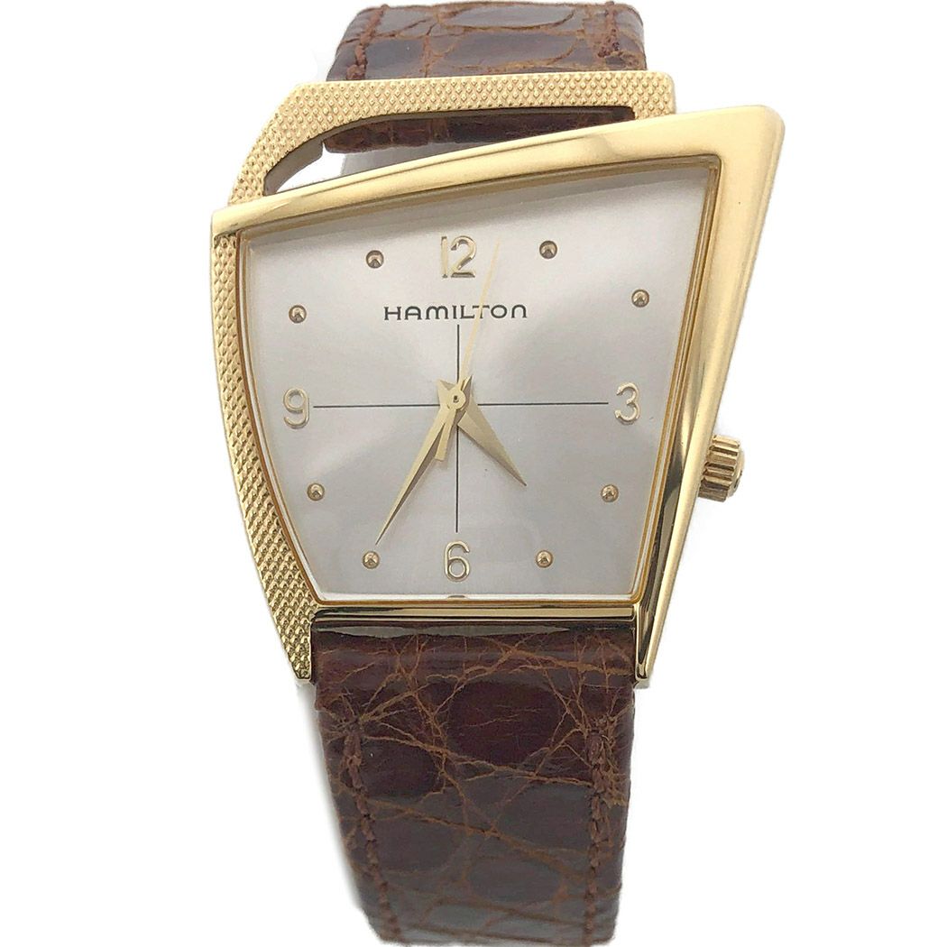希少品！ HAMILTON ハミルトン フライト 6230 ゴールド 金 本革 