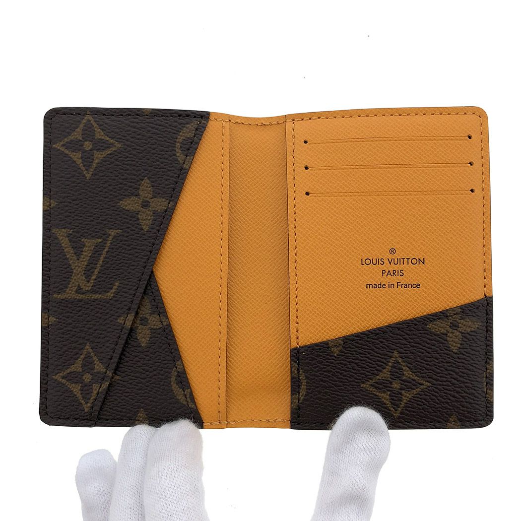 LOUIS VUITTON オーガナイザードゥポッシュ M82547 モノグラム マカサー 二つ折り パスケース サフラン ブラウン オレンジ 茶  ルイヴィトン 名刺入れ・カードケース 【中古】 | THE GOLD ショッピング