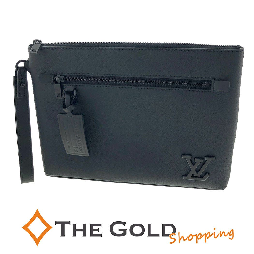 LOUIS VUITTON ポシェットIPAD M69837 トリヨンレザー ブラック アエログラム クラッチバッグ メンズ ルイヴィトン 【中古】  | THE GOLD ショッピング