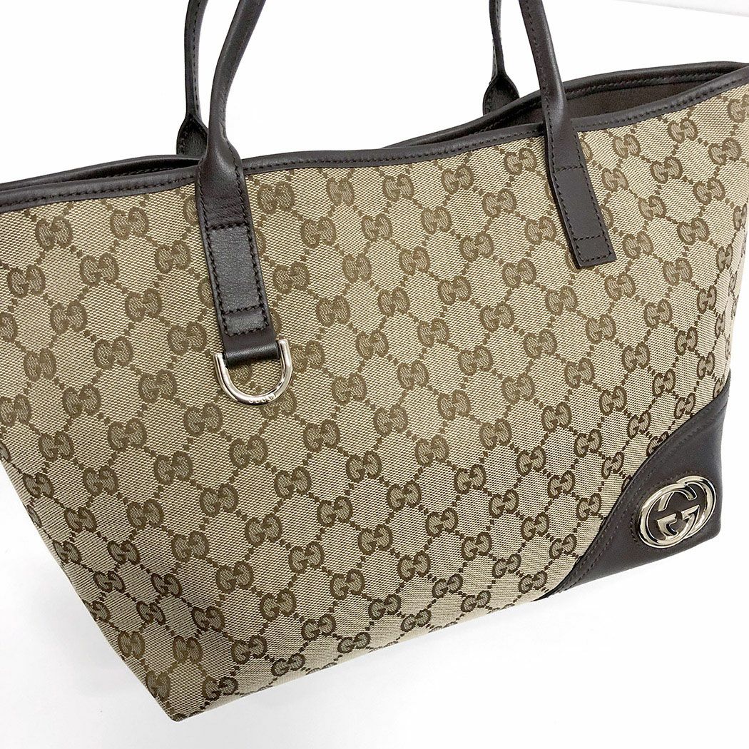 GUCCI トートバッグ 169946 ニューブリット GGキャンバス ベージュ 