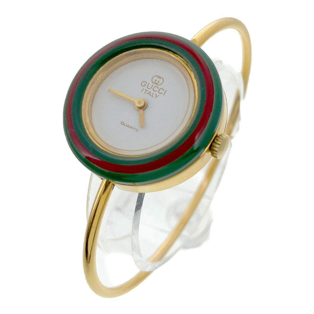 良品☆稼働 GUCCI チェンジベゼル シルバー 新品電池 レディース