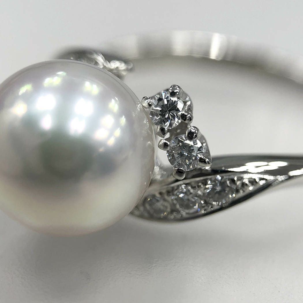 MIKIMOTO ミキモト パール ダイヤ リング 現行モデル アコヤ