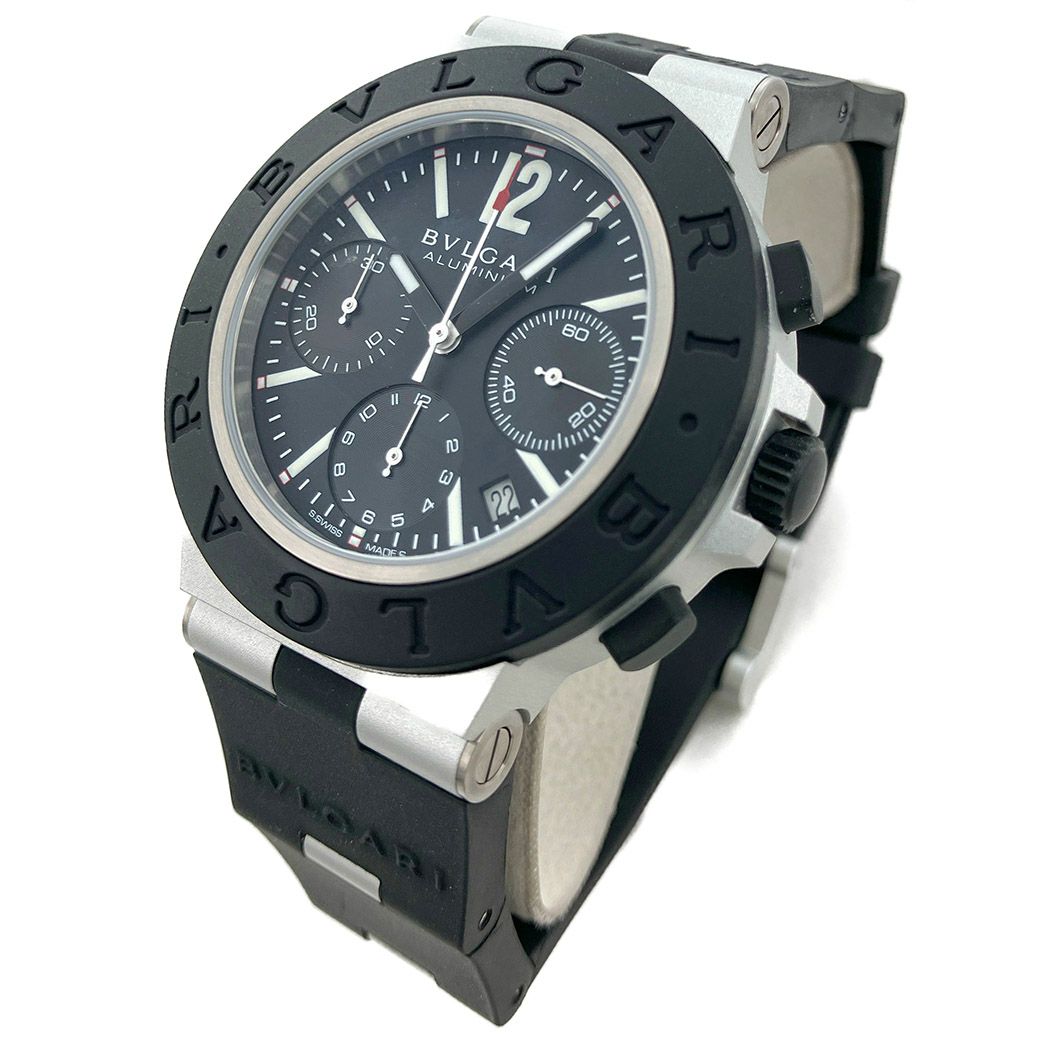 BVLGARI アルミニウム クロノ BB41ATCH 41mm 自動巻き 黒文字盤 AT