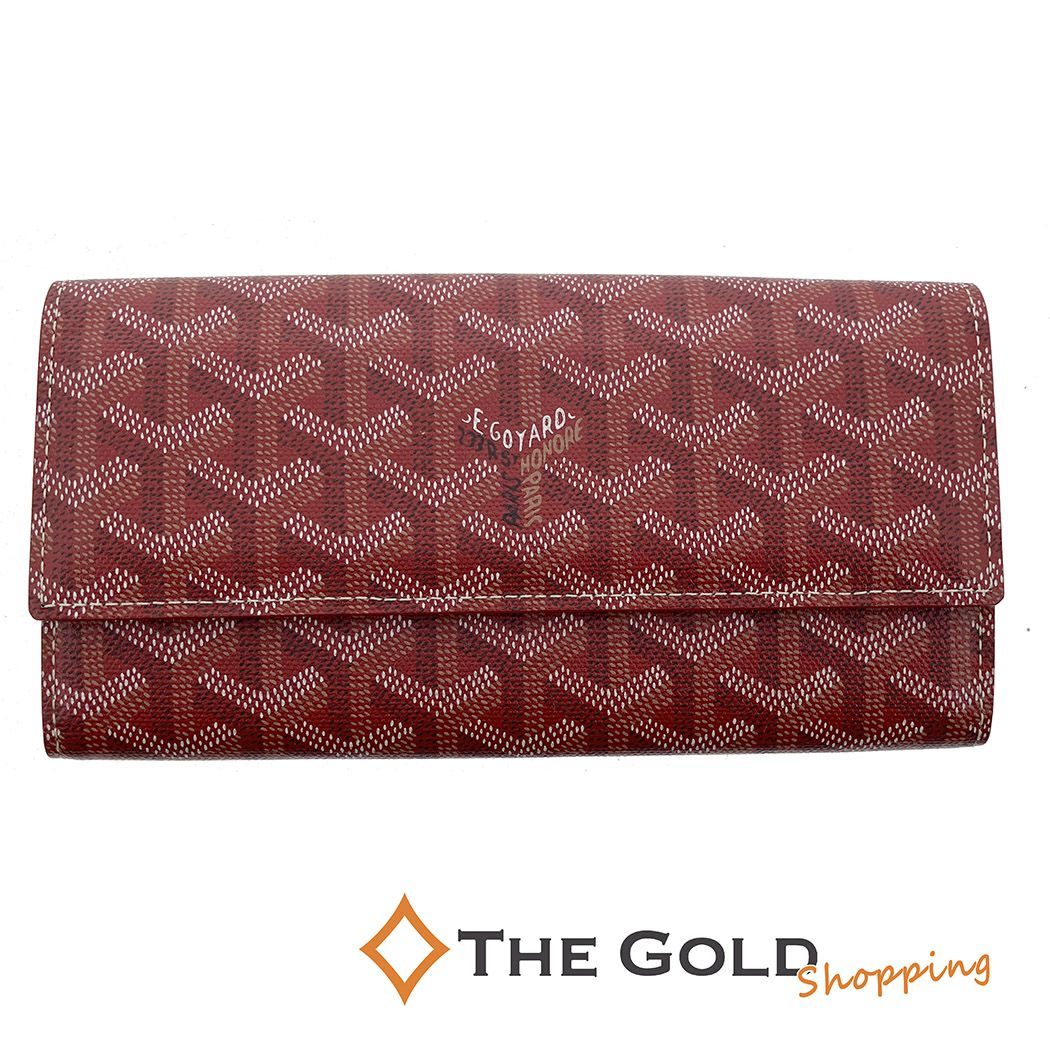 GOYARD ヴァレンヌ ロングウォレット レッド ヘリンボーン 札入れ 小銭