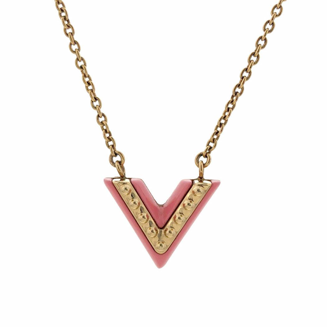 LOUIS VUITTON ネックレス エセンシャルV M63180 46cm GP ピンク